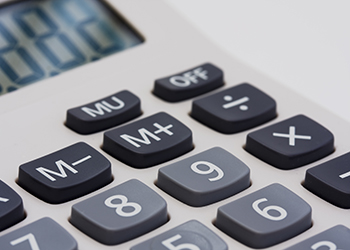 Calculator keys close up