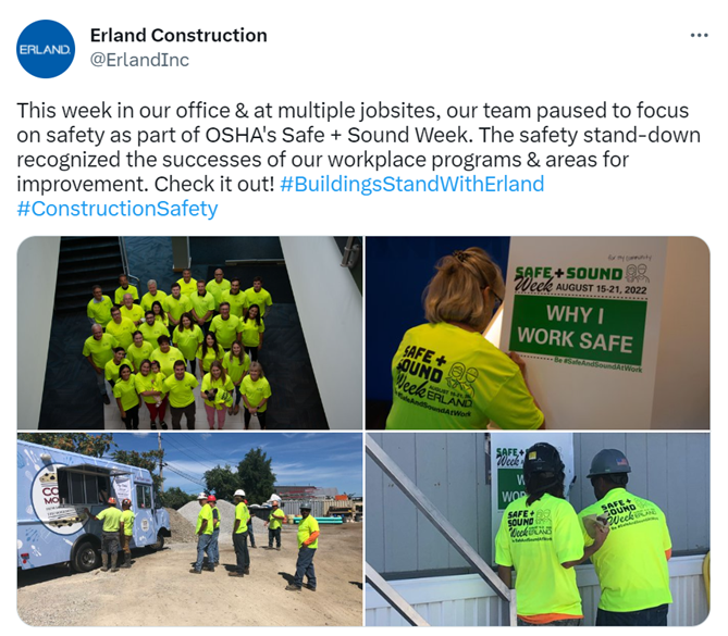 Erland Construction Tweet