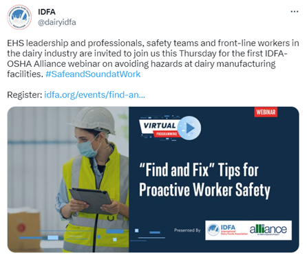 International Dairy Foods Association Tweet