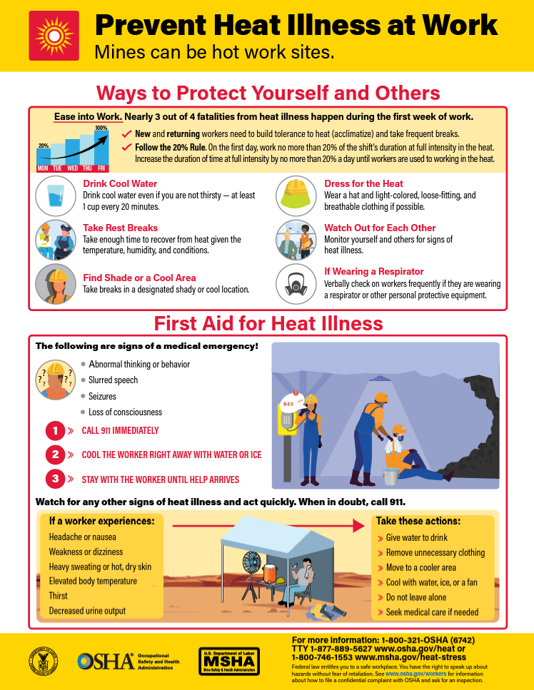 Prevent Heat Illness at Work - Mines can be hot work sites.