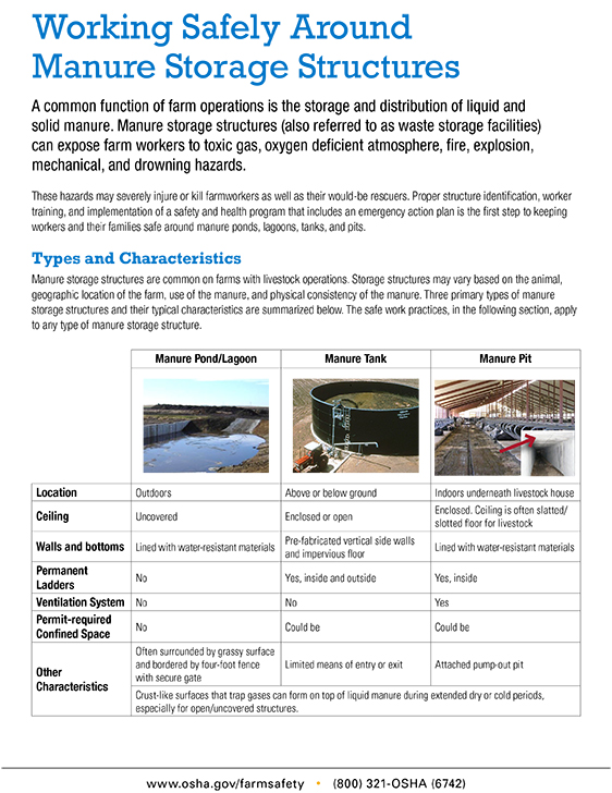 Working Safely Around Manure Storage Structures 