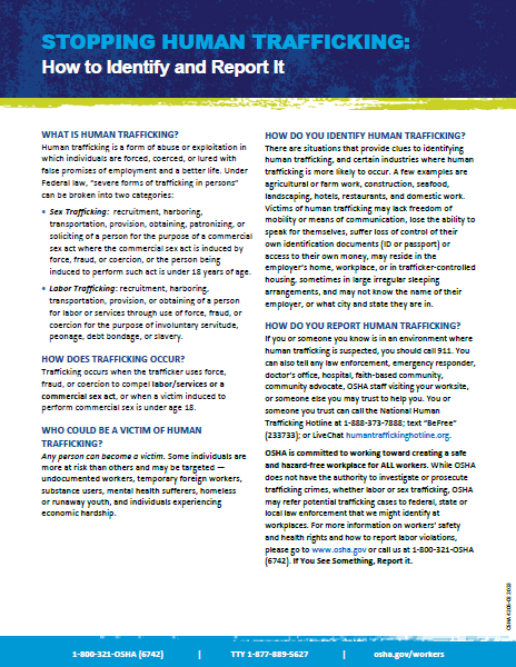 Human and Labor Trafficking