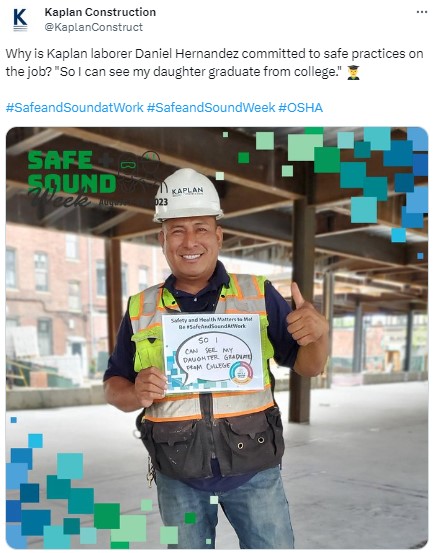 Kaplan Construction Tweet