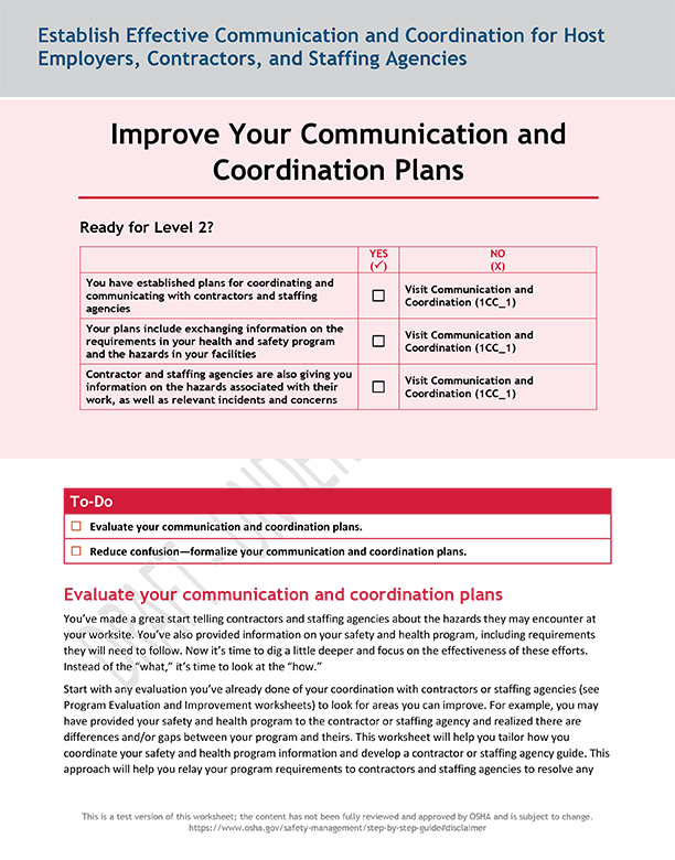 Improve your communication and coordination plans