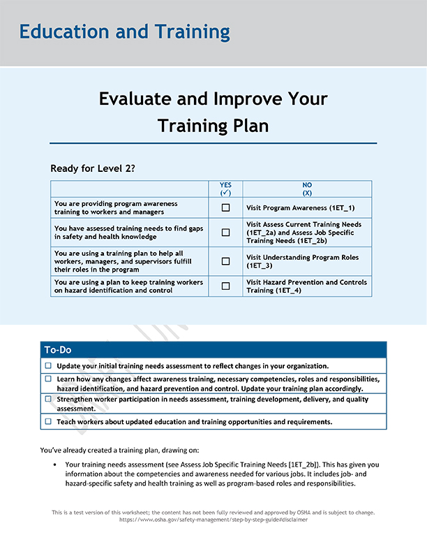 Evaluate and improve your training plan
