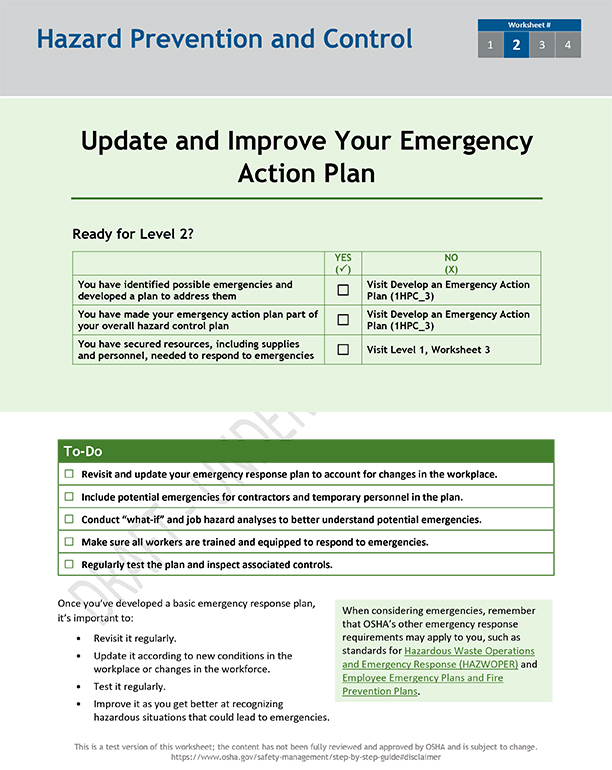 Update and improve your emergency action plan