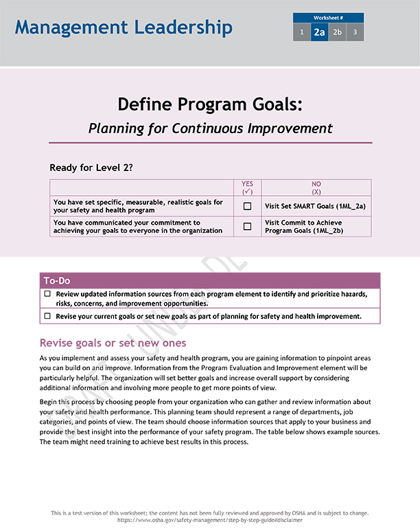 Planning for continuous improvement