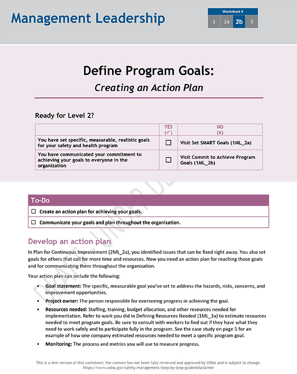 Creating an action plan