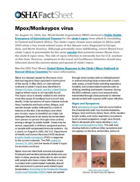 Mpox/Monkeypox Virus Fact Sheet