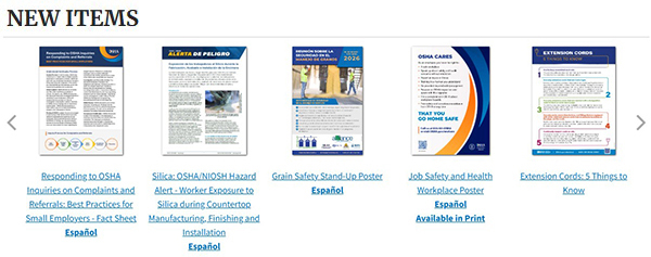 OSHA Publications: New Items