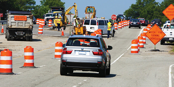 Construction work zone