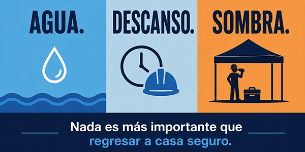 Agua. Descanso. Sombra.