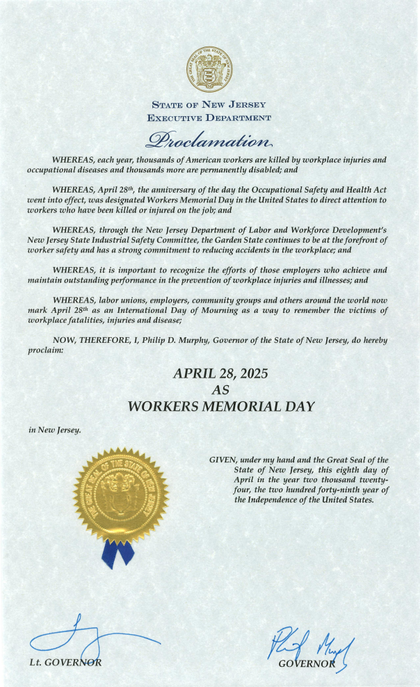 New Jersey Proclamation