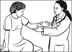 Doctor or healthcare provider with patient.