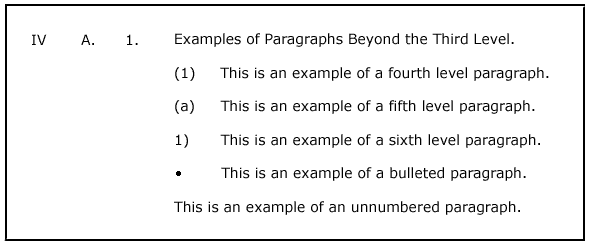 Paragraph Numbering Graphic