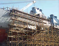 Figure 4: Properly erected and guarded pole scaffolding