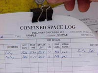 Figure 20: Confined Space Log.