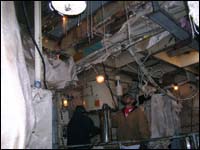 Figure 4. Flame-retardant protective covers on cable to protect against hot work damage.