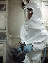 Figure 20: Full body suit can increase potential heat related illnesses for worker