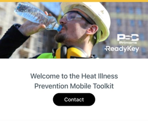 Primoris & ReadyKey Welcome to the Heat Illness Prevention Mobile Toolkit