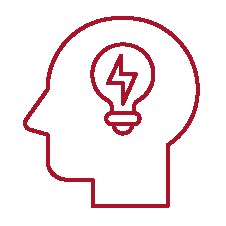 the outline of a head with a lightbulb inside