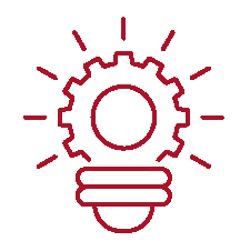 A gear and lightbulb combined