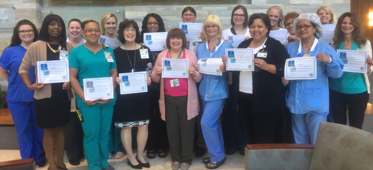 Workers at Silver Cross Hospital with Safety Pledge | Photo courtesy of Silver Cross Hospital