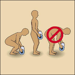 Figure 20. Proper lifting of a roll.