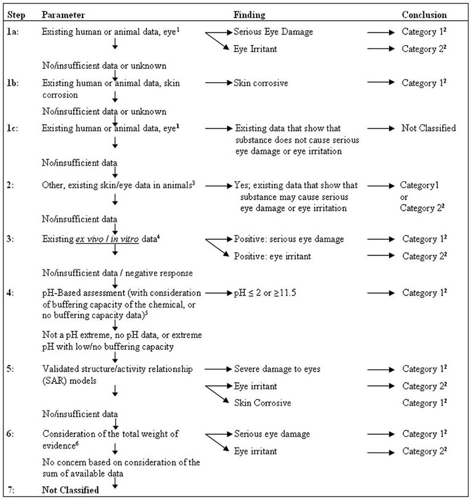 Figure A.3.1: Evaluation strategy for serious eye damage and eye irritation