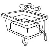 Image of sink with plastic basin