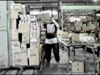 Employees need to double handle product. First to the conveyor and second to the pallet as shown here.