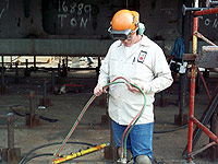 Figure 5: Inspecting welding equipment.
