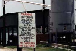 Figure 2. Posted chemical hazard area.