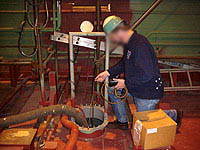 Figure 5: Shipyard Competent Person testing space to determine how much ventilation will be needed for safety