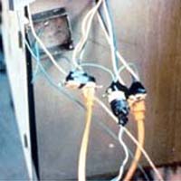 Cords improperly wired directly to the electrical circuit, are not protected by a GFCI, and are two-wire cords that are not grounded and not rated for hard- or extra-hard service.