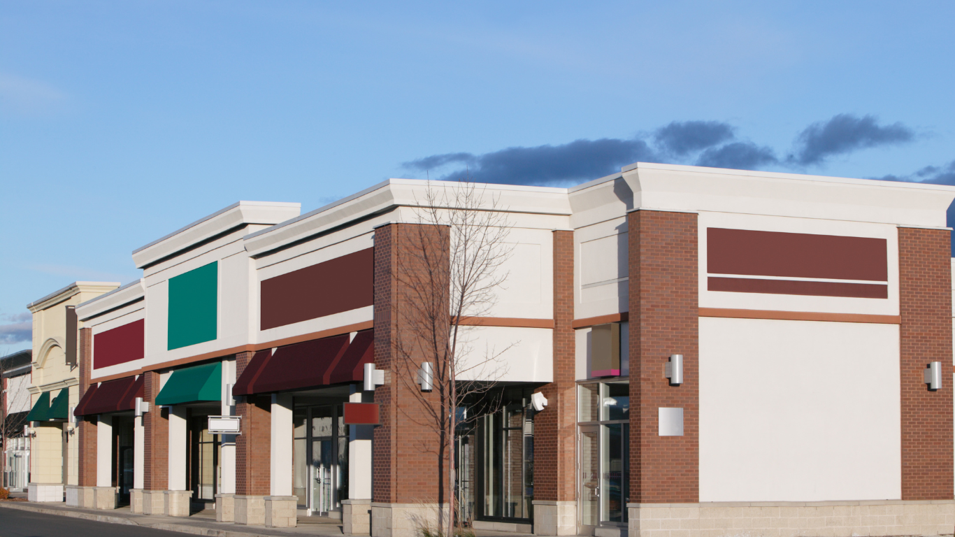 Outside a strip mall