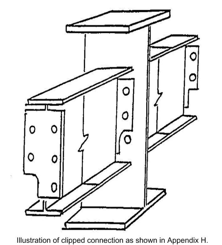 Illustration of clipped connection as shown in Appendix H.