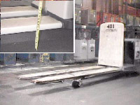 Figure 3: Pallet jack with higher than normal fork elevation.