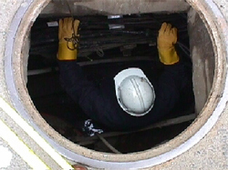 Worker in manhole