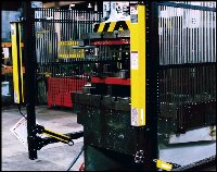 Point of operation light curtain provides horizontal pass-through protection