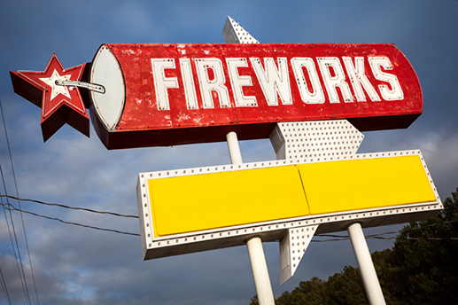 Photo Credit: iStock | Fireworks sign