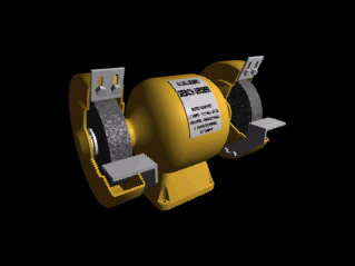 Rotating Abrasive Wheel on a Grinder