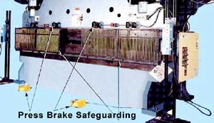 Safeguarded press brake