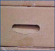 Figure 12. Slots in boxes help in lifting.