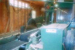 Live takeaway belt conveyor at head rig.