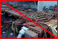 Figure 21: Improper practice - Hoses and welding leads present tripping hazard