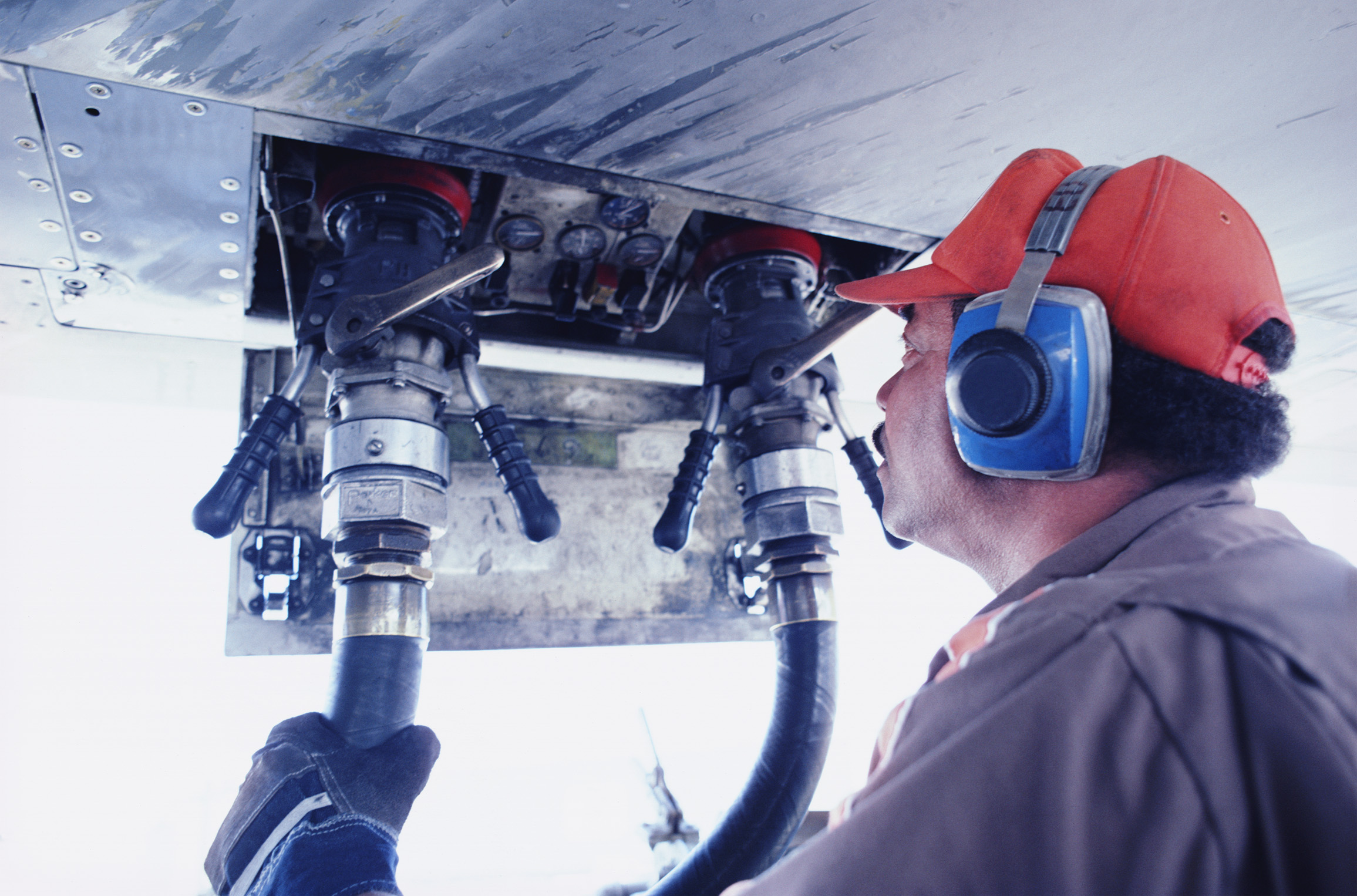worker with hearing protection