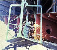 Figure 4: Burner working from suspended man basket