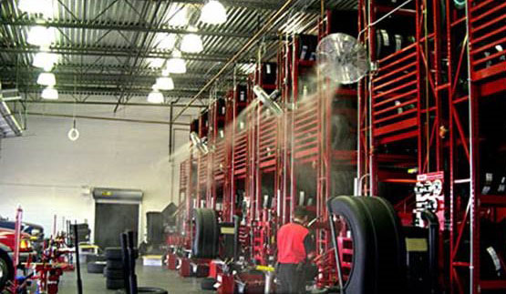 Photo Credit: OSHA  Mist cooling systems create water sprays that, if not properly maintained, can expose workers to Legionella bacteria.