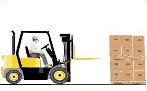 Figure 5. Operator lifts load with the mast vertical.